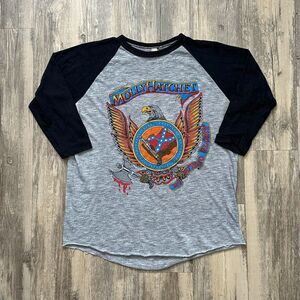 Vintage 1983 Molly Hatchet No Guts No Glory Raglan T Shirt Size Small